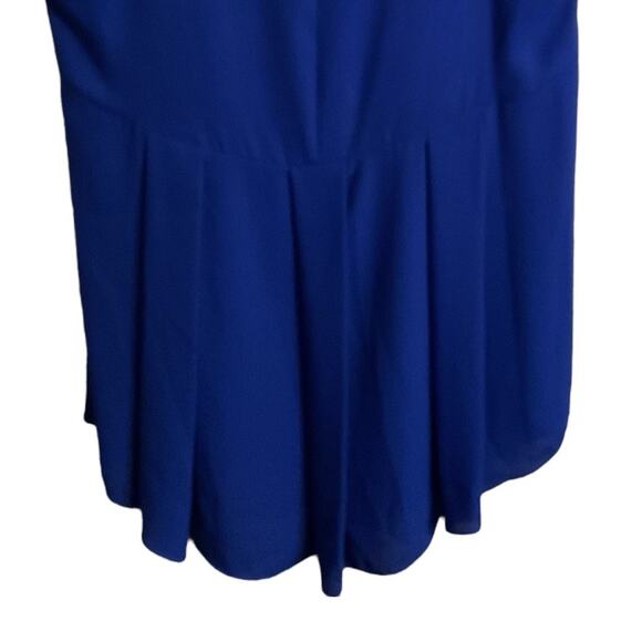 Vince Camuto Tunic Top Sz M Blue Lined Sleeveless Pleated Back Polyester Hi-Low - Picture 8 of 9